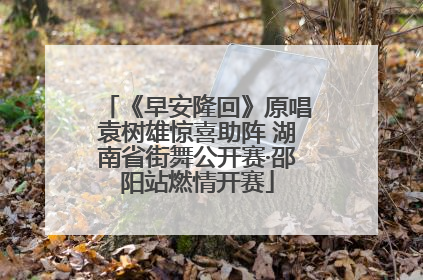 《早安隆回》原唱袁树雄惊喜助阵 湖南省街舞公开赛·邵阳站燃情开赛