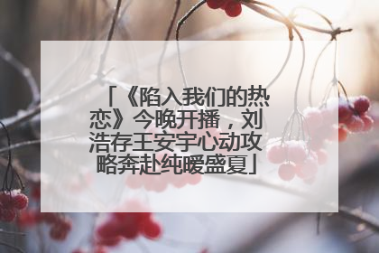 《陷入我们的热恋》今晚开播，刘浩存王安宇心动攻略奔赴纯暧盛夏