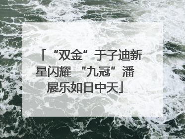 “双金”于子迪新星闪耀 “九冠”潘展乐如日中天