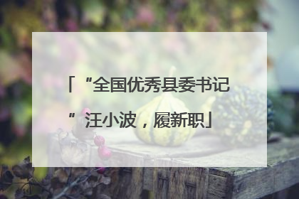 “全国优秀县委书记”汪小波，履新职