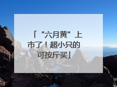 “六月黄”上市了！超小只的可按斤买