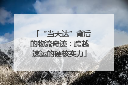 “当天达”背后的物流奇迹：跨越速运的硬核实力