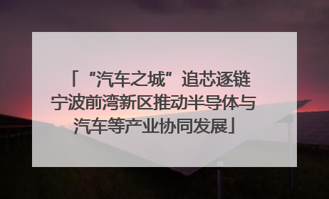 “汽车之城”追芯逐链 宁波前湾新区推动半导体与汽车等产业协同发展