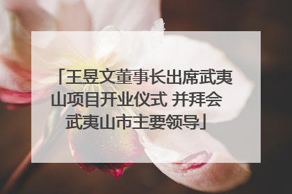 王昱文董事长出席武夷山项目开业仪式 并拜会武夷山市主要领导