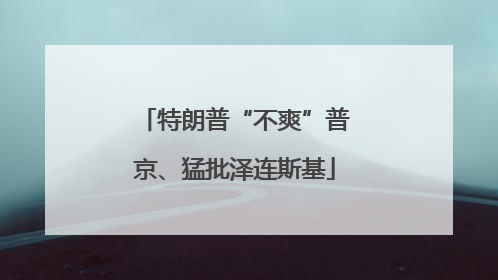 特朗普“不爽”普京、猛批泽连斯基