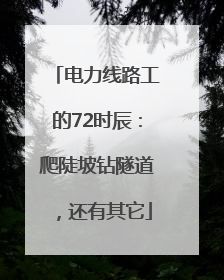 电力线路工的72时辰：爬陡坡钻隧道，还有其它