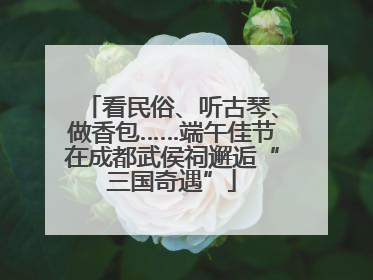 看民俗、听古琴、做香包……端午佳节在成都武侯祠邂逅“三国奇遇”