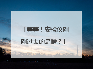 等等！安检仪刚刚过去的是啥？
