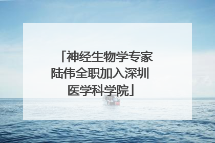 神经生物学专家陆伟全职加入深圳医学科学院