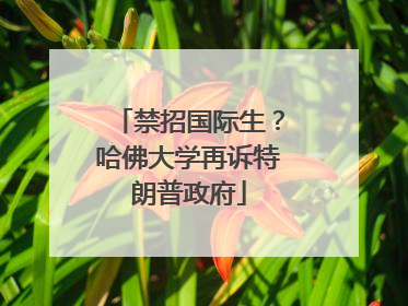 禁招国际生？哈佛大学再诉特朗普政府