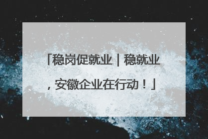 稳岗促就业｜稳就业，安徽企业在行动！
