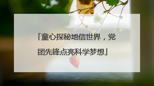 童心探秘地信世界，党团先锋点亮科学梦想