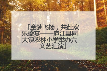 童梦飞扬，共赴欢乐盛宴——庐江县同大镇农林小学举办六一文艺汇演