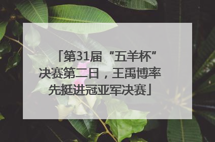 第31届“五羊杯”决赛第二日，王禹博率先挺进冠亚军决赛