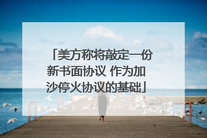 美方称将敲定一份新书面协议 作为加沙停火协议的基础
