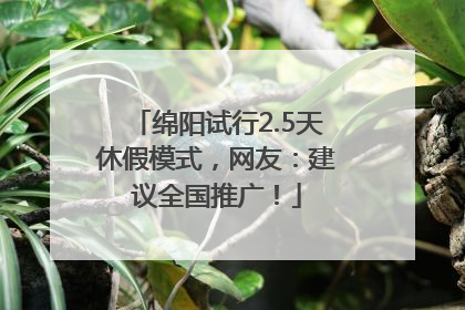 绵阳试行2.5天休假模式，网友：建议全国推广！