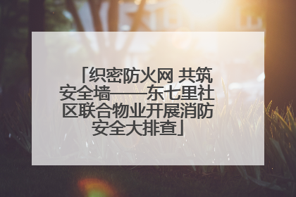 织密防火网 共筑安全墙——东七里社区联合物业开展消防安全大排查