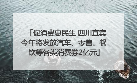 促消费惠民生 四川宜宾今年将发放汽车、零售、餐饮等各类消费券2亿元