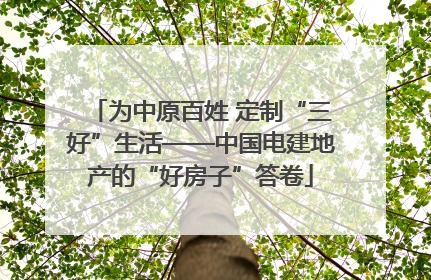 为中原百姓 定制“三好”生活——中国电建地产的“好房子”答卷
