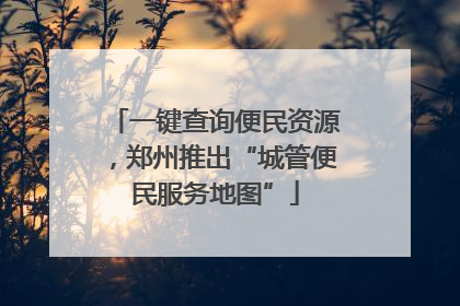 一键查询便民资源，郑州推出“城管便民服务地图”
