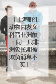 上海野生动物园发文科普非洲象：同一只非洲象长期被欺负消息不实