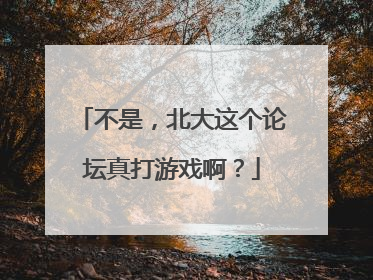 不是，北大这个论坛真打游戏啊？
