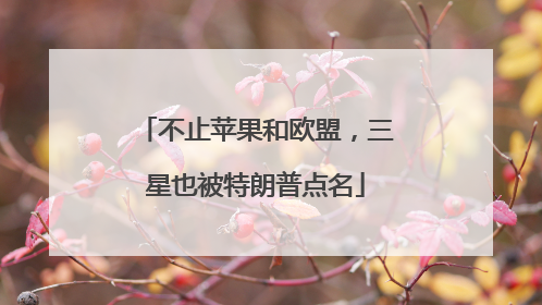 不止苹果和欧盟，三星也被特朗普点名