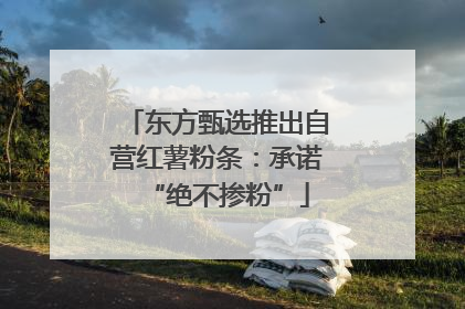 东方甄选推出自营红薯粉条：承诺“绝不掺粉”