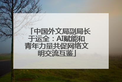 中国外文局副局长于运全：AI赋能和青年力量共促网络文明交流互鉴