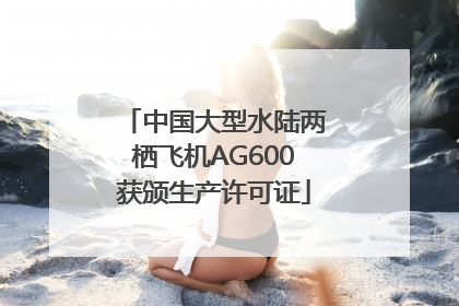 中国大型水陆两栖飞机AG600获颁生产许可证