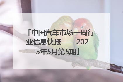 中国汽车市场一周行业信息快报——2025年5月第5期