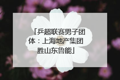 乒超联赛男子团体：上海地产集团胜山东鲁能