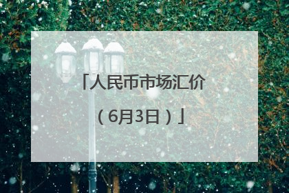 人民币市场汇价（6月3日）