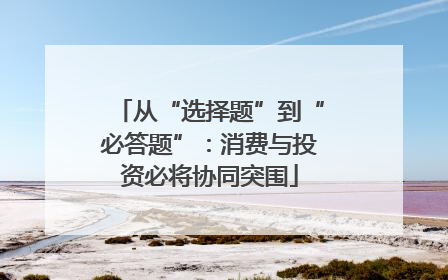 从“选择题”到“必答题”：消费与投资必将协同突围