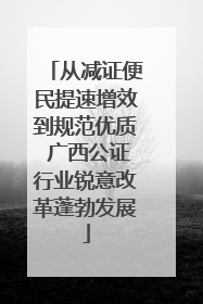 从减证便民提速增效到规范优质 广西公证行业锐意改革蓬勃发展