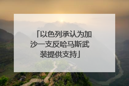 以色列承认为加沙一支反哈马斯武装提供支持