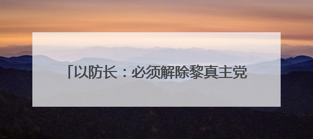 以防长：必须解除黎真主党武装 否则将继续采取行动