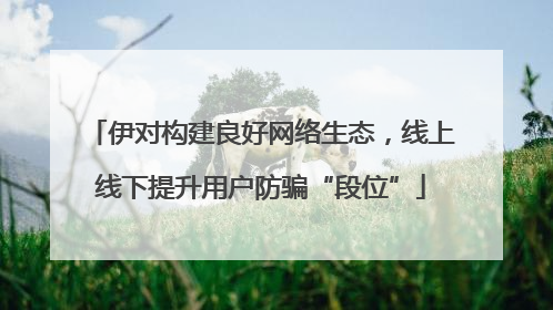 伊对构建良好网络生态，线上线下提升用户防骗“段位”