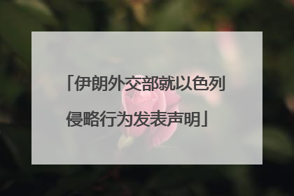 伊朗外交部就以色列侵略行为发表声明