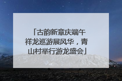 古韵新章庆端午 祥龙巡游展风华，青山村举行游龙盛会