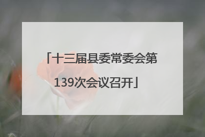 十三届县委常委会第139次会议召开