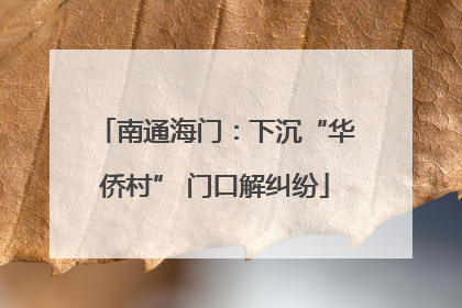 南通海门：下沉“华侨村” 门口解纠纷