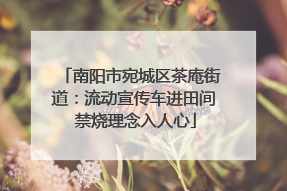 南阳市宛城区茶庵街道：流动宣传车进田间 禁烧理念入人心