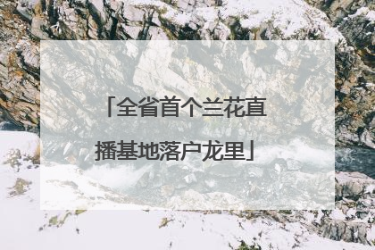 全省首个兰花直播基地落户龙里