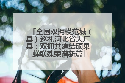 全国双拥模范城（县）巡礼河北省大厂县：双拥共建结硕果 蝉联殊荣谱新篇
