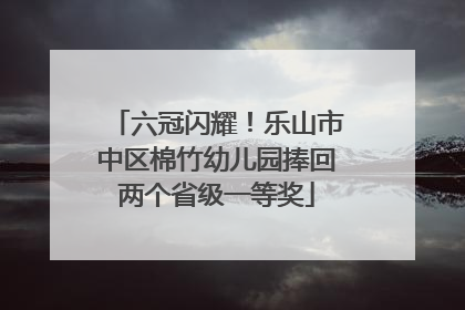 六冠闪耀！乐山市中区棉竹幼儿园捧回两个省级一等奖