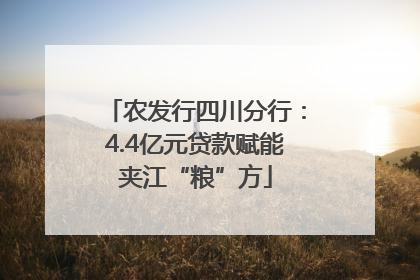 农发行四川分行：4.4亿元贷款赋能夹江“粮”方