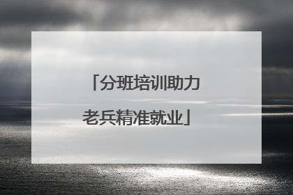 分班培训助力老兵精准就业