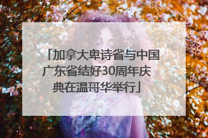 加拿大卑诗省与中国广东省结好30周年庆典在温哥华举行