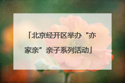 北京经开区举办“亦家亲”亲子系列活动